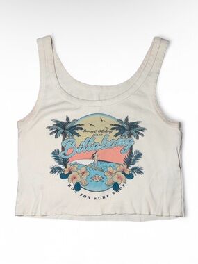 Billabong surf summer white cropped tank top Size M ⭐️